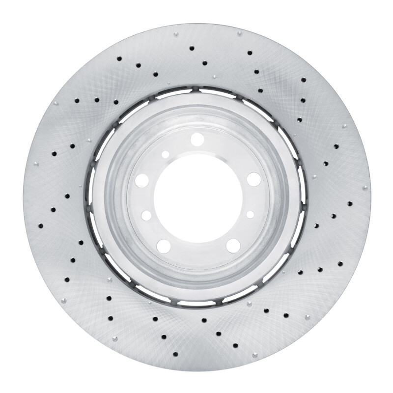 Porsche 911 Brake Rotor (1) - Rear Left - R1 Concepts - Drilled Carbon Alloy GeoMET - `10-`11